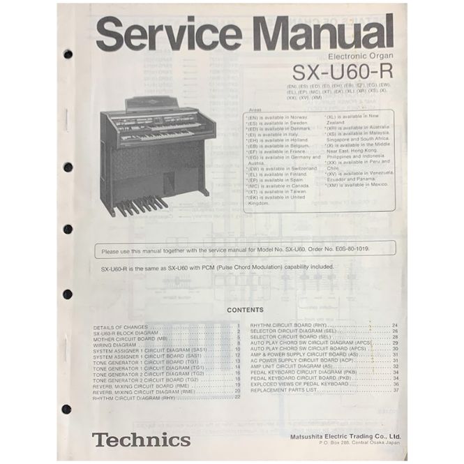 Hovedbilde Fysisk Service Manual for Technics SX-U60-R ...
