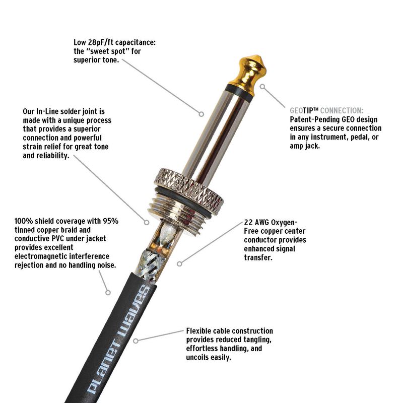 Daddario PW-AMSG-20, Instrumentkabel 6 m