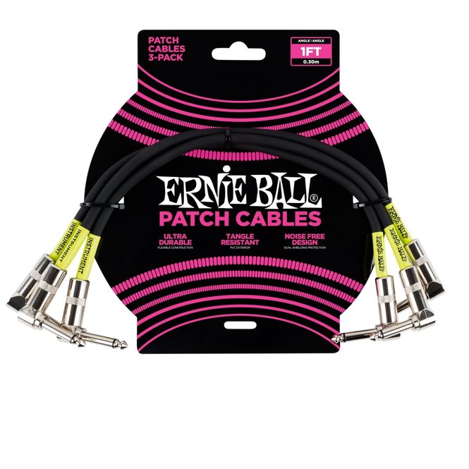 Hovedbilde Ernie Ball EB-6075 Patch kabel 30 cm 3stk.