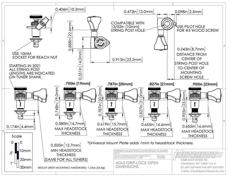Hipshot Stemmeskruer Oppgraderingssett HS6K1GL0GST 