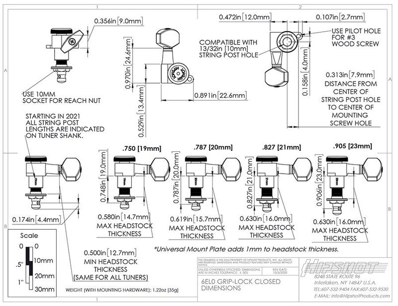 Hipshot Stemmeskruer Oppgraderingssett 3L+3R HS6K2EL0C 