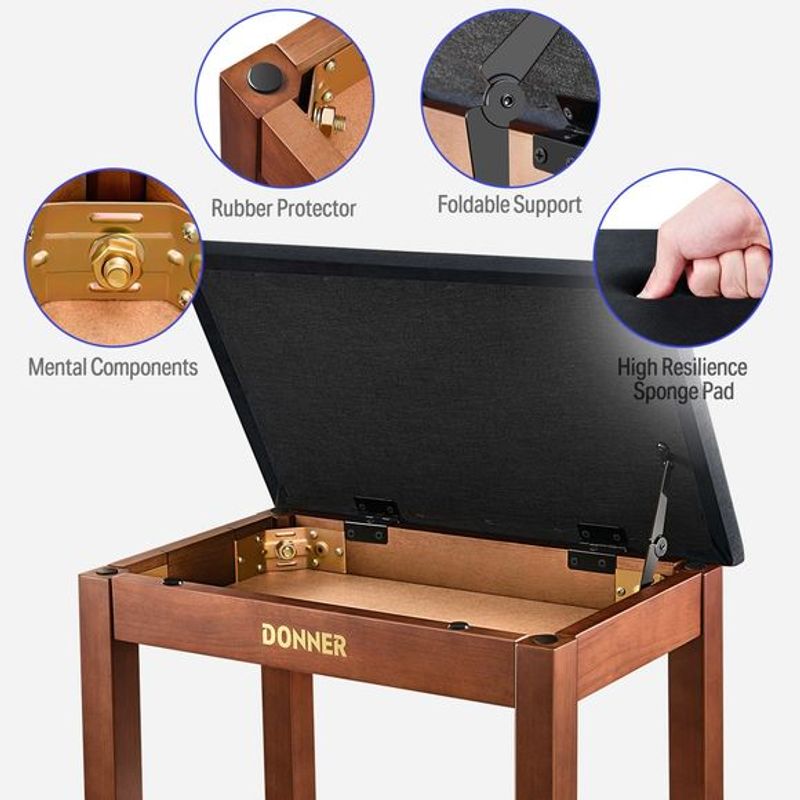 Donner DKB-10 pianokrakk brown 