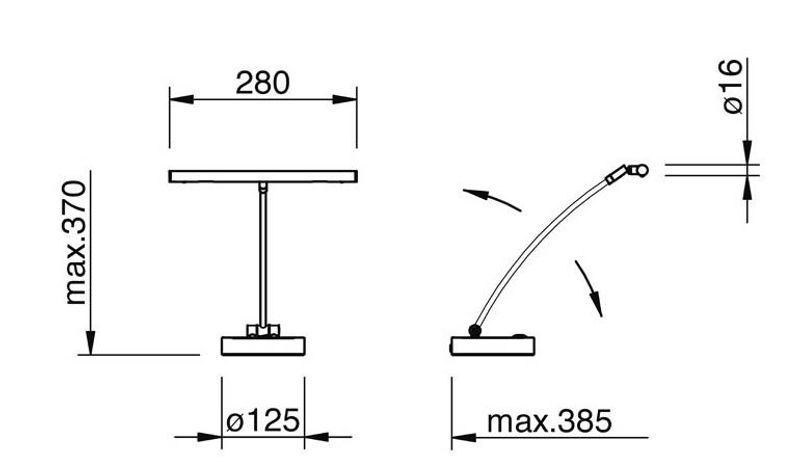 HED L4034 Pianolampe Platinum matt LED
