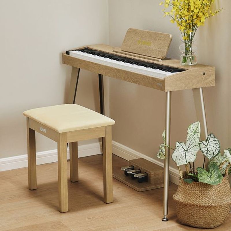 Donner Bench pianokrakk beige 