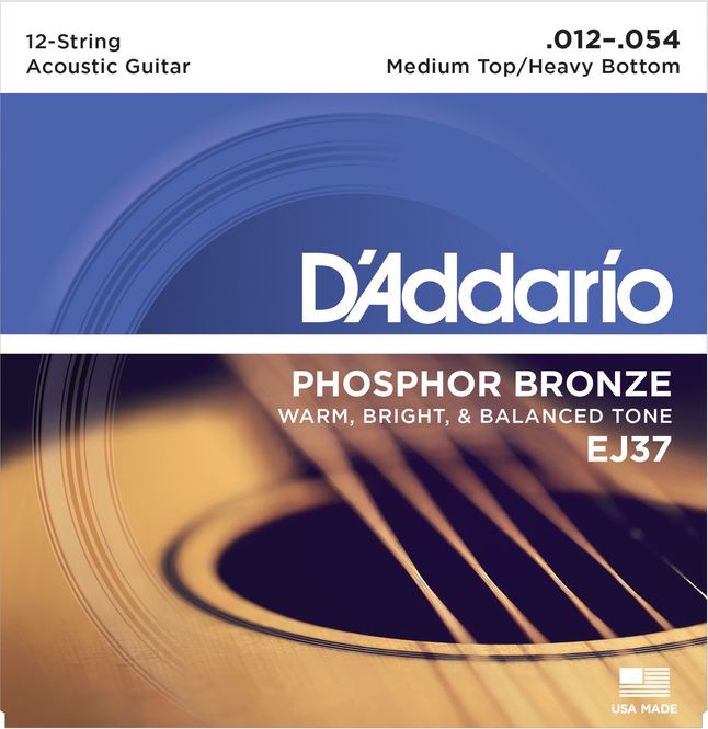 Hovedbilde D'Addario Fretted EJ37 012 - 054 (12-Strengesett)
