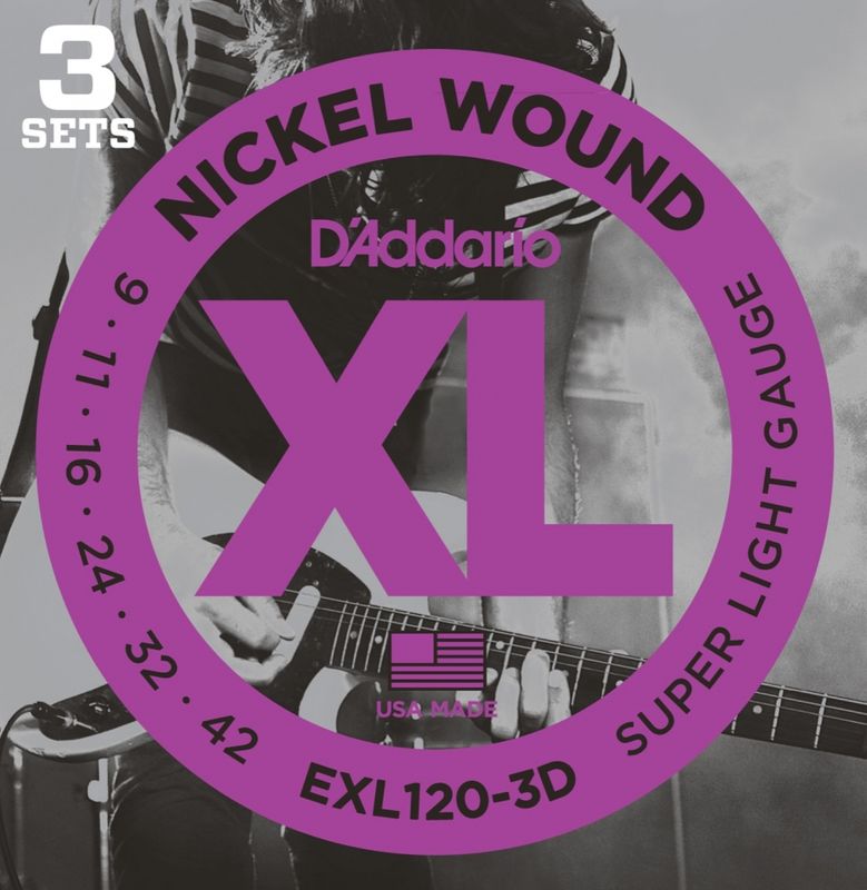 Daddario EXL120 9-42 3Pack