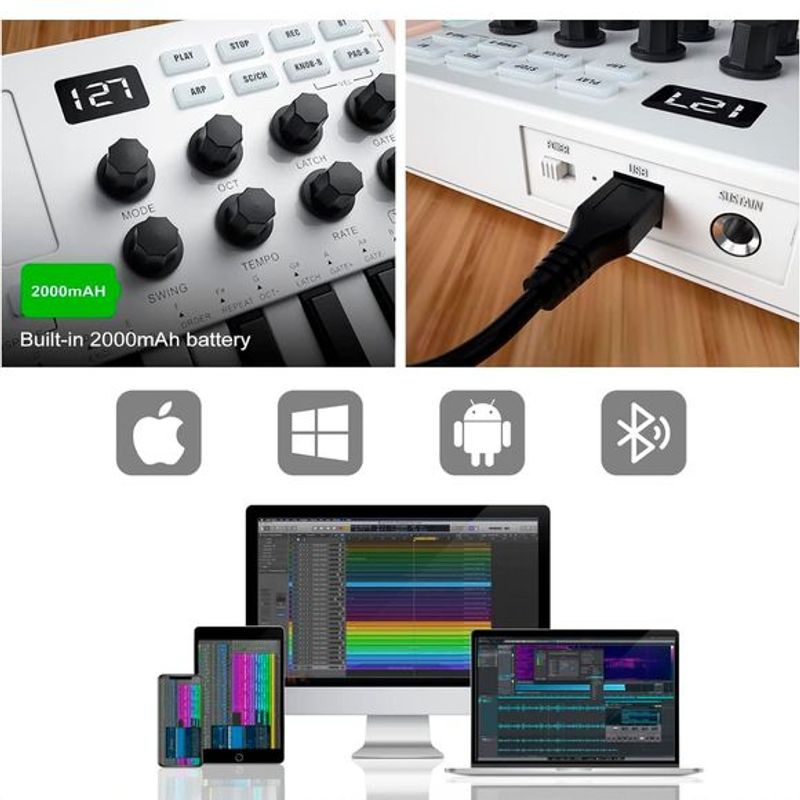 M-vave SMK-25 bluetooth midi-keyboard