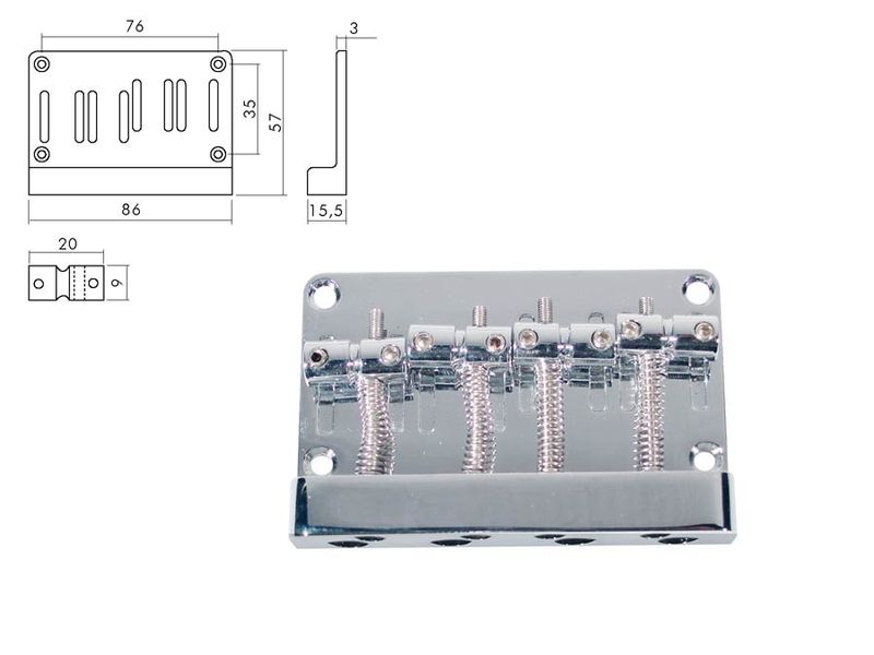 BB-304-C Boston bridge-tailpiece