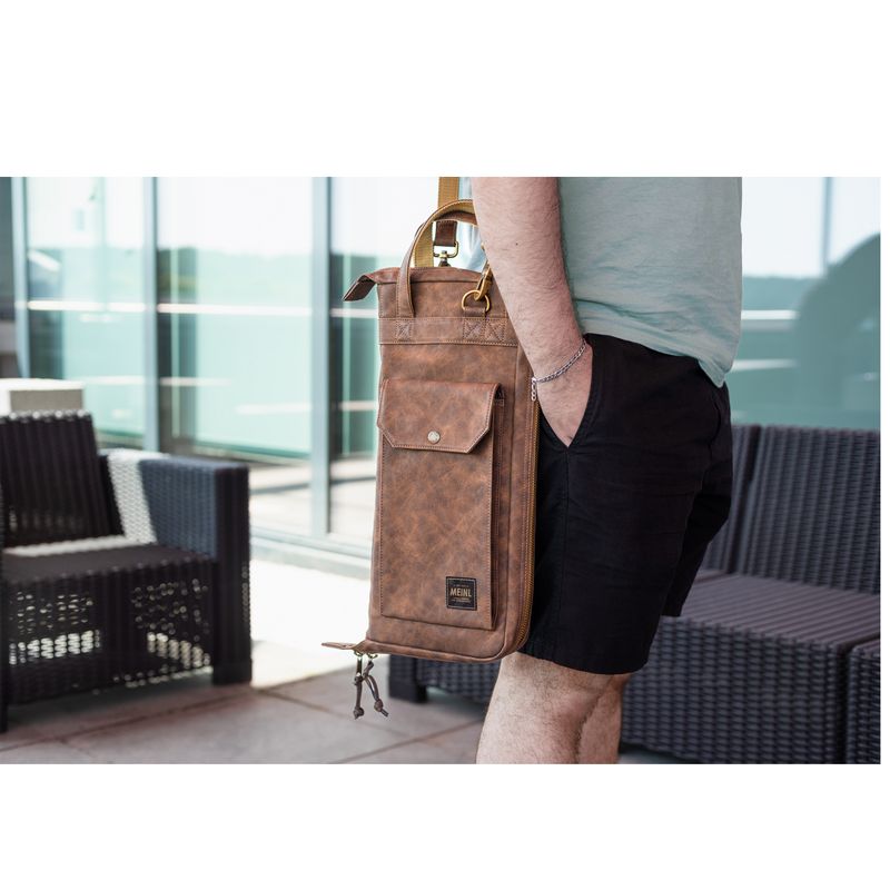 Meinl Percussion MVHSLB Vintage Hyde Stickbag, Light Brown