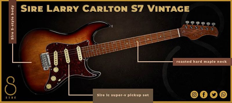 Sire S7V/3TS Larry Carlton electric guitar S Vintage style 3-tone sunburst