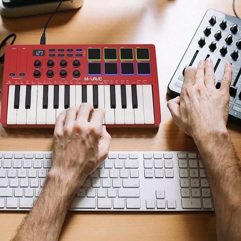 M-vave SMK-25 bluetooth midi-keyboard red