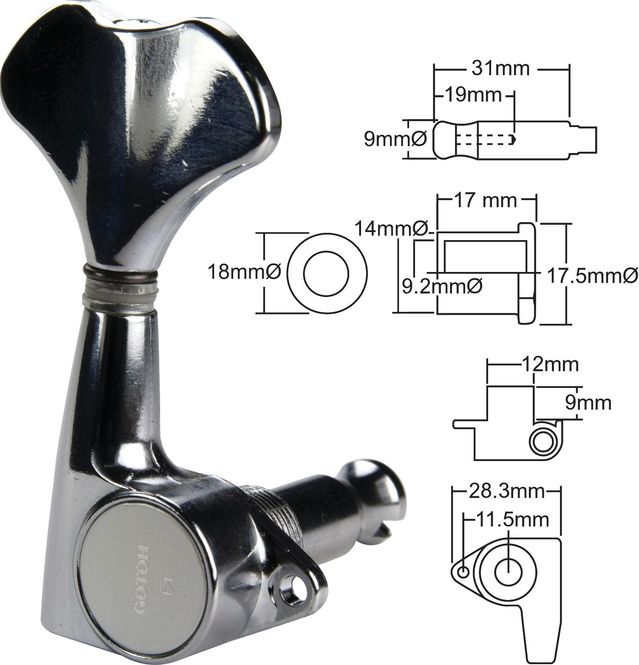 Hovedbilde Gotoh GB707C 2L2R Bass Stemmeskruer