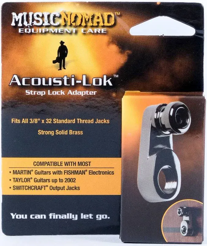MusicNomad MN271 Acoustilok Metric Jack Adapter for Strap Locks til end pin jack med mm-gjenger
